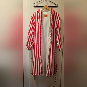 TRULY Beauty Mykonos Luxury Spa Bath Robe - Red & White Stripes - OS
